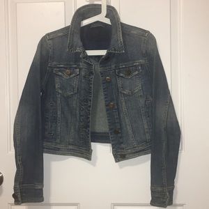 Cropped Denim Jean Jacket Stretch